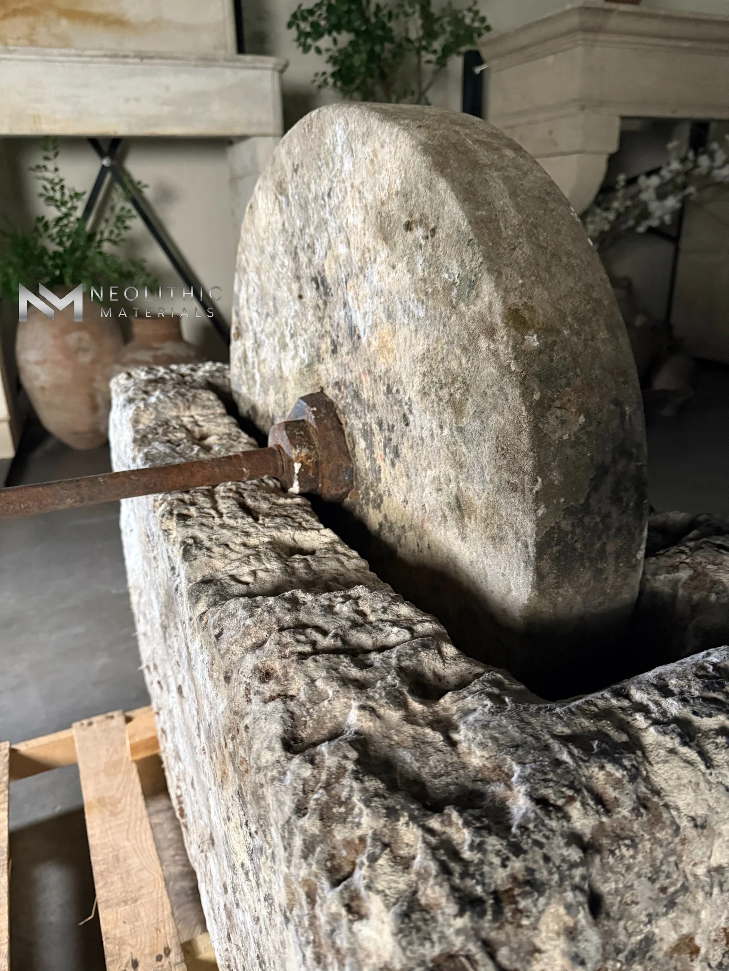 French Antique 19th Century Limestone Mill - Image 1